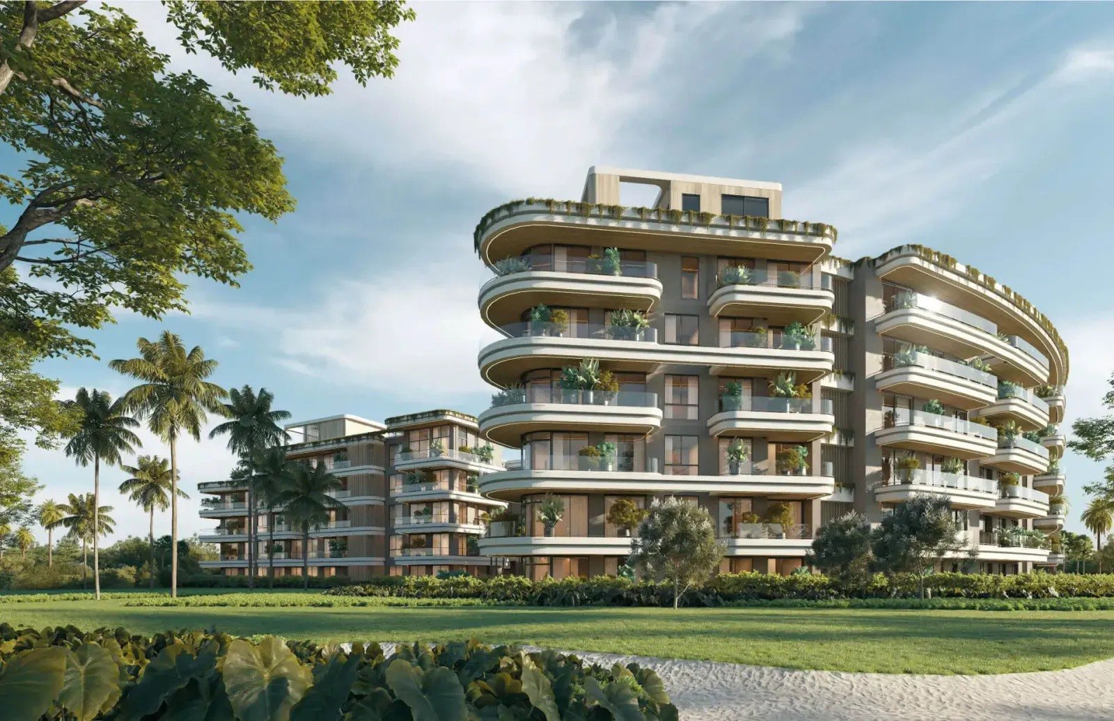 Residences and gardens — architectural rendering