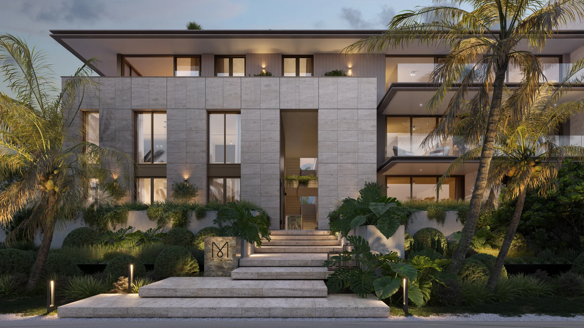 Landscaped entrance
