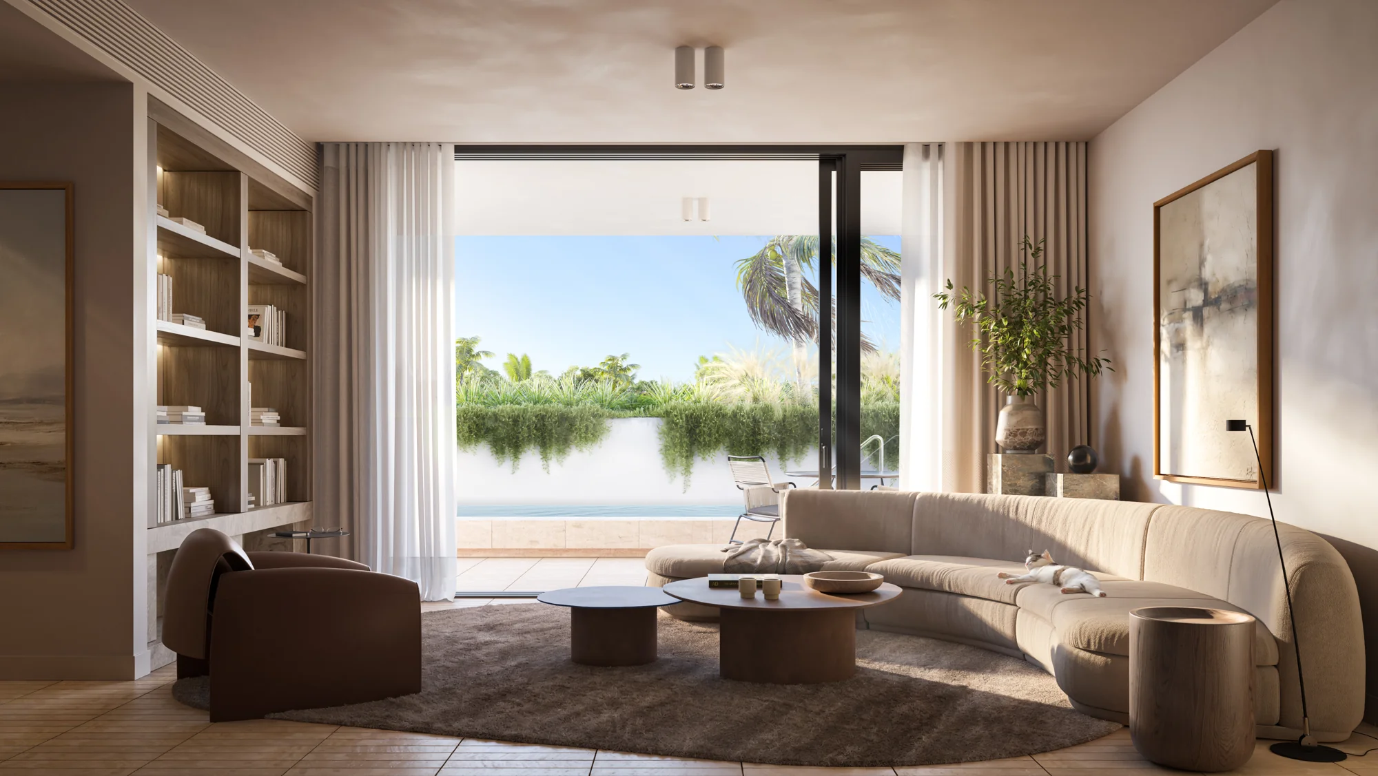 Living room opening onto the terrace