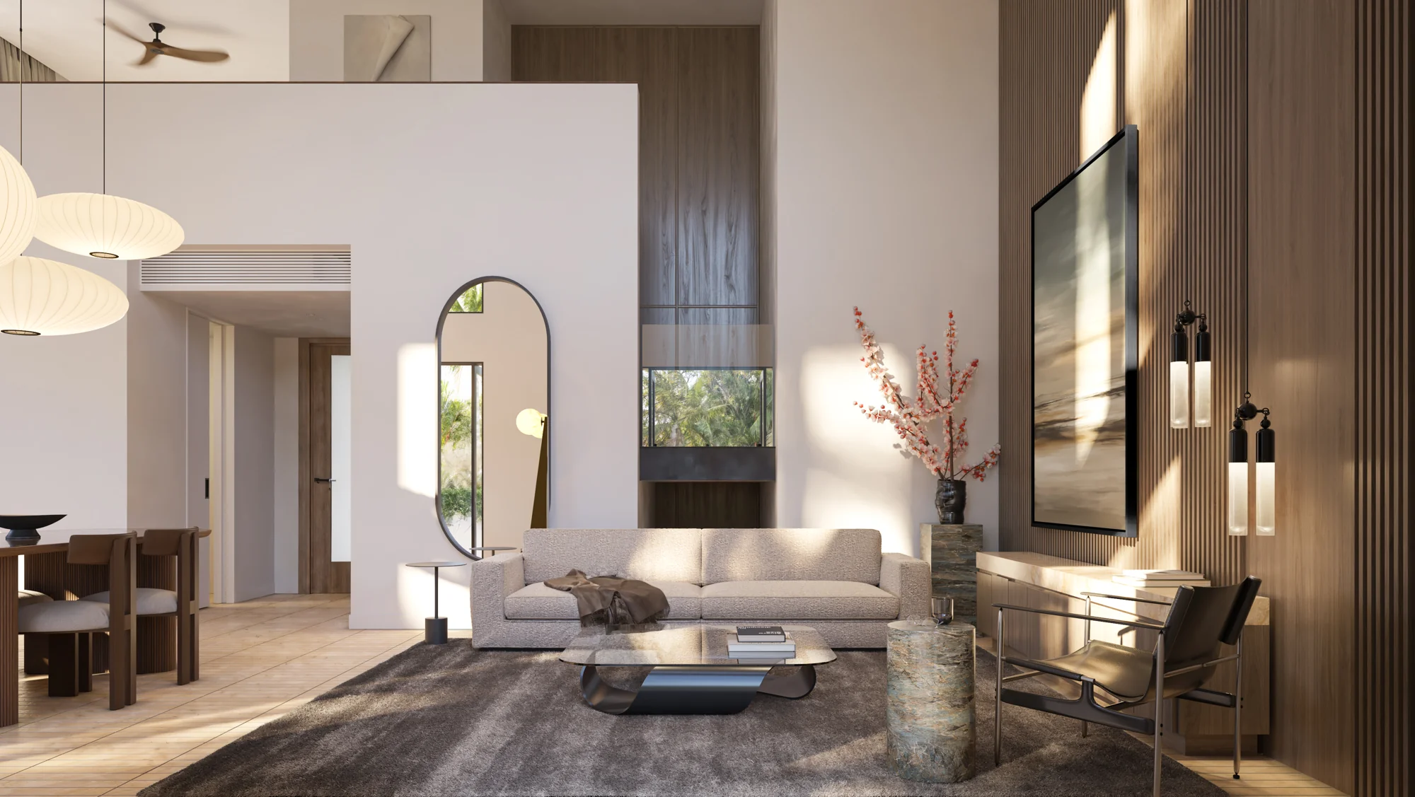 Double-height interior