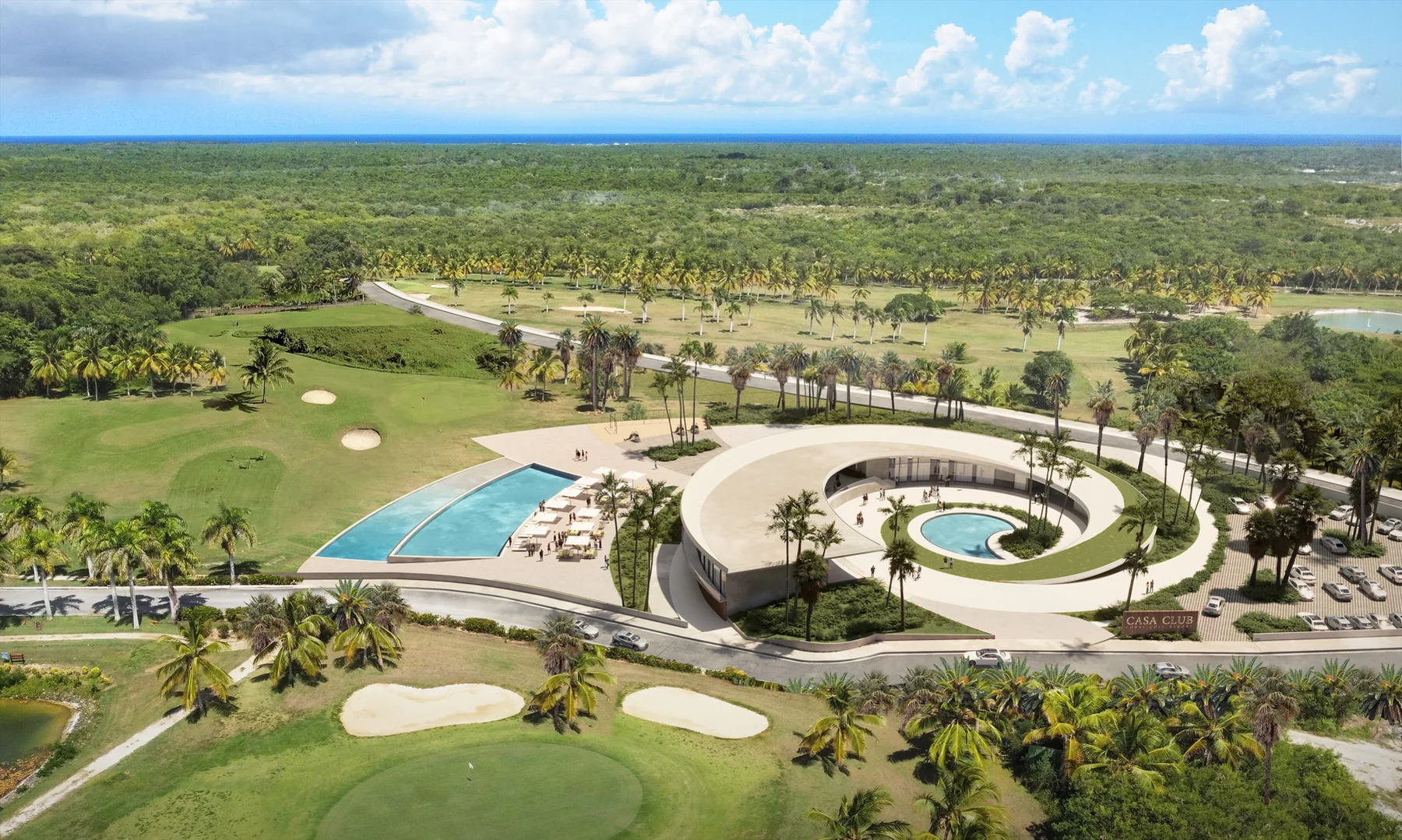Club-house du Coral Golf Resort — rendu non contractuel